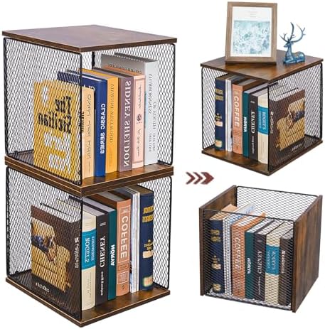 Dmevkic 2 Cube Organizer Bookshelves DIY Variable Stackable Cube Storage Organizer for Kid Bedroom,Living Room,Small Boo