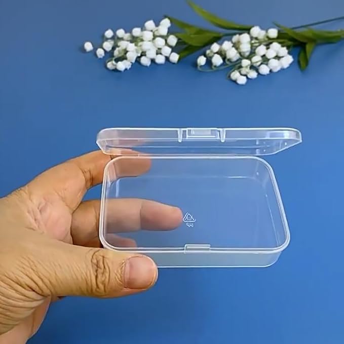 Rectangular Clear Plastic Box Containers (3.46" x 2.36" x 0.83 inch), 12 Pack Small Storage Boxes with Lids for Beads, Earplugs, Pins, Small Items etc.