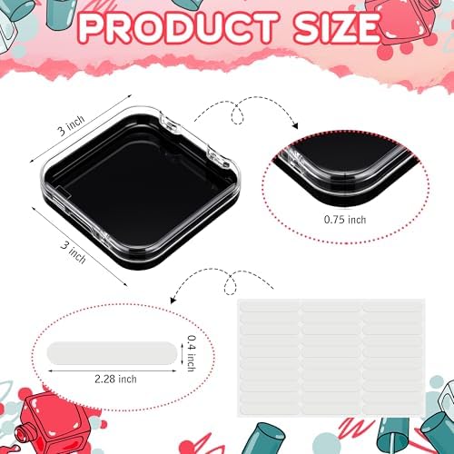 AceOrbit 24 Pcs Press on Nail Box Packaging, Black Acrylic Case