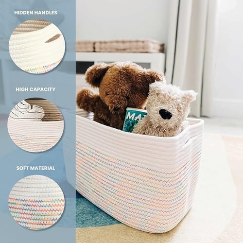 OrganiHaus Rainbow Baskets for Shelves, Set of 3, 15x9x10