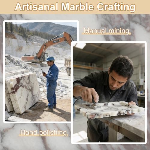 100% Marble Vanity Tray for Bathroom Counter, Kitchen, Coffee 11.8"