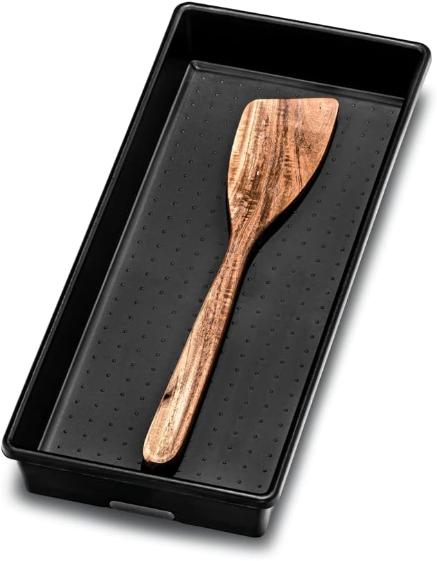 madesmart Classic 16 x 8 Storage Bin, Carbon | non slip feet, rounded corners, open compartment, soft grip lining, utensils tools supplies, office craft items, woman owned