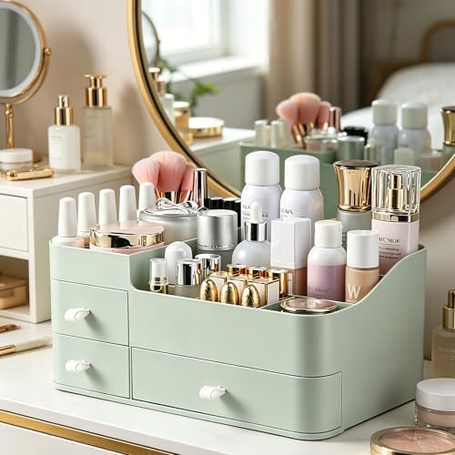 Makeup Organizer with 3 Drawers, Bathroom Counter Organizer.