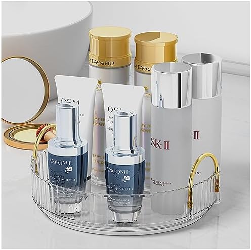 Makeup Organizer, 360° Rotating Design Bathroom Counter Organizer - Large Capacity Makeup, Skincare & Perfume Organizer 