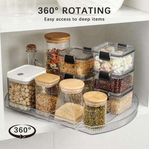 ROWNYEON Lazy Susan Turntable Organizer for Large Refrigerator, 360° Rotate Fridge Organizers and Storage, 16.54 Inches 