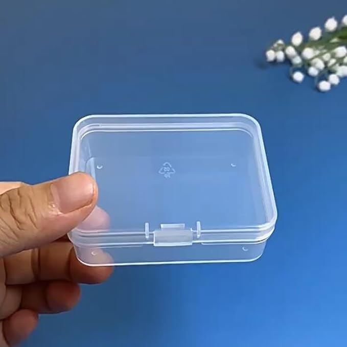 12 Pack Rectangle Small Plastic Containers (2.84 x 2.21 x 0.95 Inch), Small Plastic Containers, Mini Bead Organizer for items, Crafts, Beads, Coins, Jewelry and Business Cards