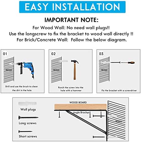 Shelf Brackets 10 Inch Heavy Duty Metal Shelf Holders, Industrial Rustic Farmhouse Iron Floating Shelf Bracket for Open 