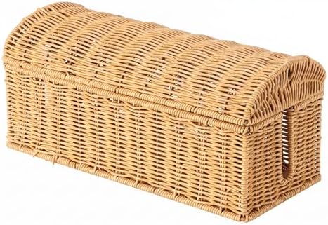 Large Rattan Cable Management Box, Decorative Large Power Strip and TV Box