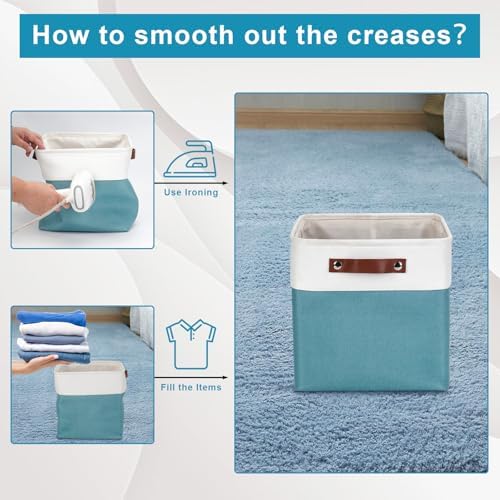Bagnizer Collapsible Fabric Storage Cubes 11x11 Cube Storage Bins, 4 Pack Closet Baskets Box with Handles for Organizing