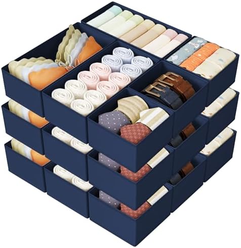 DIMJ Drawer Organizer Clothes Storage - 18 Pack Baby Dresser Organizer for Nursery, Foldable Drawer Dividers for Bedroom