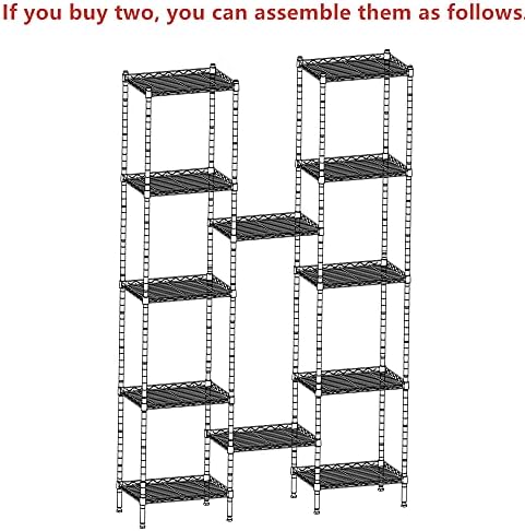 REGILLER 6 Wire Shelving Steel Storage Rack Adjustable Unit Shelves for Laundry Bathroom Kitchen Pantry Closet(White,11.