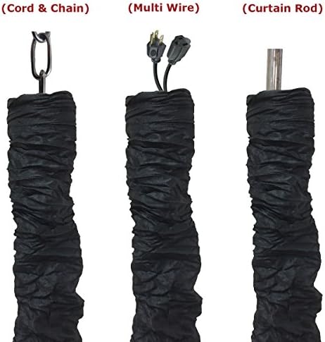 Royal Designs, Inc. CC-17-BLK Black Cord & Chain Cover 4' Silktype Fabric Touch Fastener, Black