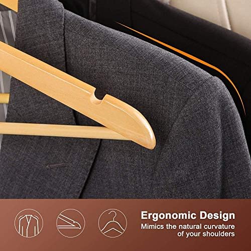 Lotus Wooden Hangers, Solid Wood Shirt Hangers,Dress Coat Jacket Clothes Hangers,with Extra Smooth Finish, 360 Degree Sw