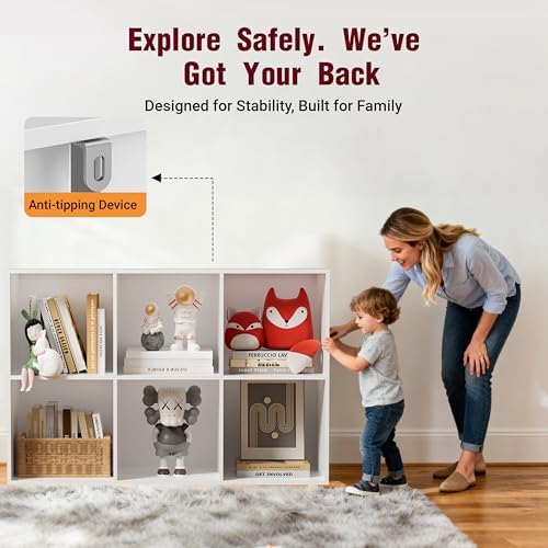 Book Shelf, Wooden Cube Storage Organizer with 11" Open Cubes, Stackable Modular Bookcase for Room Divider Storage, 2 Ti