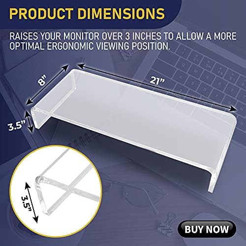 Dasher Products Acrylic Laptop Stand with Matching Pen Holder, Contemporary Design, Ergonomic Viewing Position, Raises M