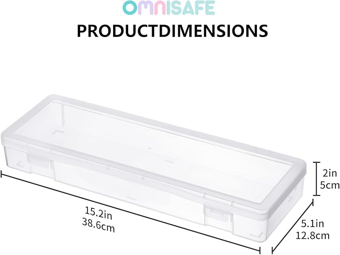 6 Pack Large Plastic Hobby Art Craft Organizer,Storage Containers | Stackable Design, Clear, Latching Lid, High-Grade Material, for Pencil Box, for Crayon