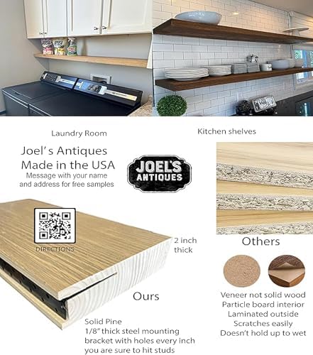 joelsantiques 36 inch Wooden Floating Shelves for Wall - 36x6x2 in