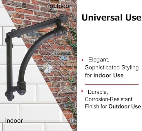 NACH Decorative Shelf Brackets, 2 Pack of 9.6 x 1.7 x 9.6 inch Black Cast Iron Shelf Brackets - Decorative Brackets for 
