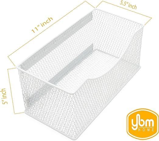 Ybmhome Wire Mesh Magnetic Storage Basket, Trash Caddy, Container, Desk Tray, Office Supply Organizer Silver for Refrige