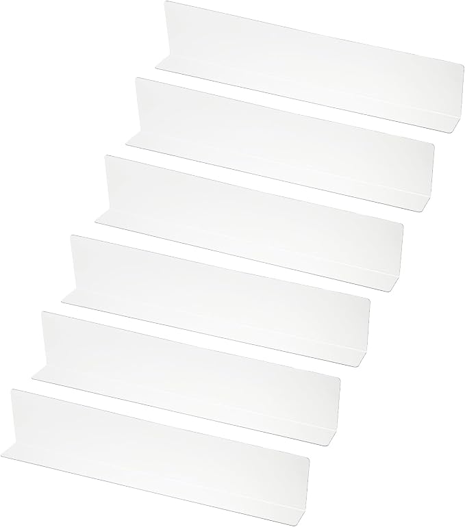 PATIKIL 6 Pack Shelf Dividers for Closet Organization, 15.7x1.57x3.1 Acrylic Closets Separator Kitchen Cabinet Shelves Under Bed Blocker for Bedroom Kitchen Office, Clear