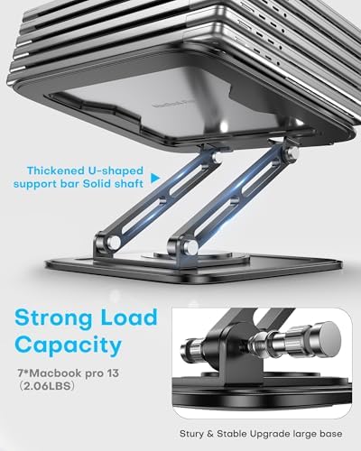 LOXP Adjustable Laptop Stand, Computer Stand with 360 Rotating Base