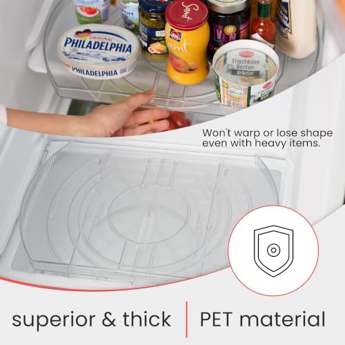 Lazy Susan for Refrigerator - 360° Turntable Refrigerator Organizer and Storage Tray for Fridge, Cabinet & Pantry - Rect