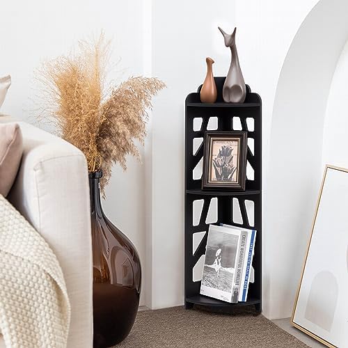 J JINXIAMU Corner Shelves,Corner Shelf Stand Waterproof Great for Bathroom Storage Tight Space,Small Shelf Stand Fit for