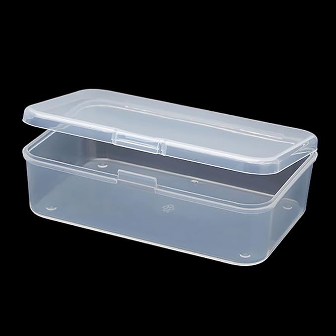 12 pcs Clear Plastic Box Containers (4.65" x 2.84" x 1.38 inch), Organizer Storage Box for Small items, Rectangular Storage Containers, Small Bead Organizer
