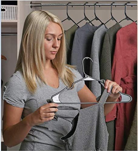 Sharpty Plastic Hangers Clothes Hangers for Clothing, Closet, Coats & Shirts - Notched, Durable, Thick, Tough & Space Saving - for Everyday Standard Use, Room Essentials & Basics - 20 Pack - Black