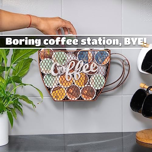 Made Easy Kit Coffee Pod Organizer - Home Coffee Bar Functional Décor - Café Station Countertop Storage Accessories (Cof