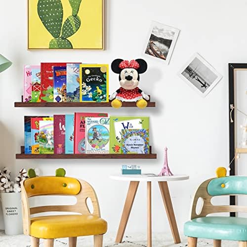 AZSKY Floating Picture Ledge 36 Inch Wall Mount Floating Shelves Long Wood Floating Book Shelves for Kids Room Wall Shel