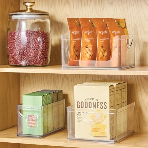 iDesign Plastic Stackable Kitchen Cabinet Storage Bin, Clear