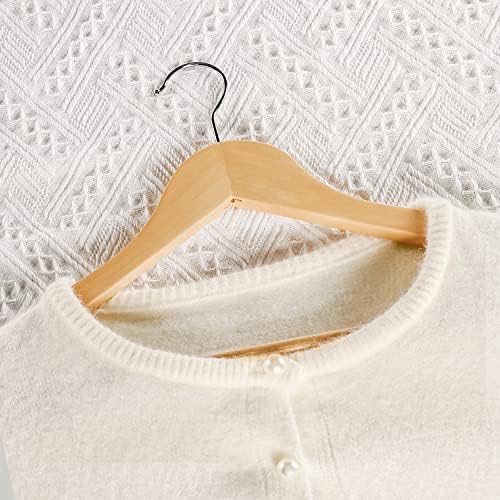 TOPIA HANGER Wooden Hangers 30 Pack, Wood Clothes Hanger Natural