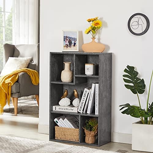VECELO Cubby Storage Organizer Bookcase, Open Cube Display Shelf Cabinet, Freestanding Multicompartment Bookshelf for De