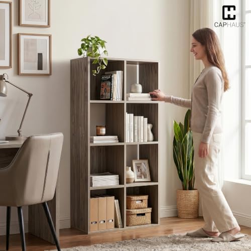 Fencer Wire 11-Inch Cube Storage Organizer Shelf w/Back, with Exterior Edge, Room Storage Shelves Divider, Bookcase, 8-C