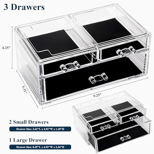 Sea Team Stackable Clear Acrylic Makeup Organizer with Drawers for Vanity
