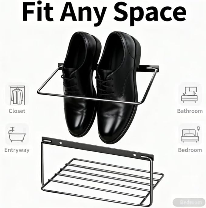 2-Pack Stackable Shoe Rack Organizer, Space-Saving Storage Shelves for Closet, Entryway & Bedroom