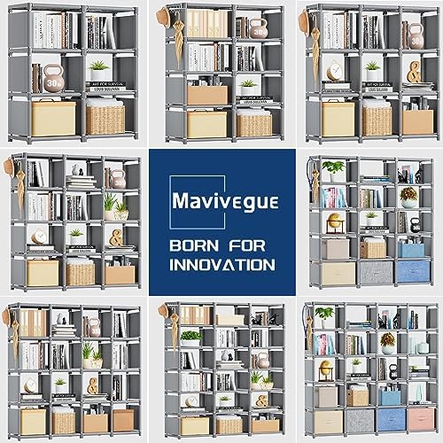 Mavivegue 20 Cube Storage Organizer Bookshelf, Grey