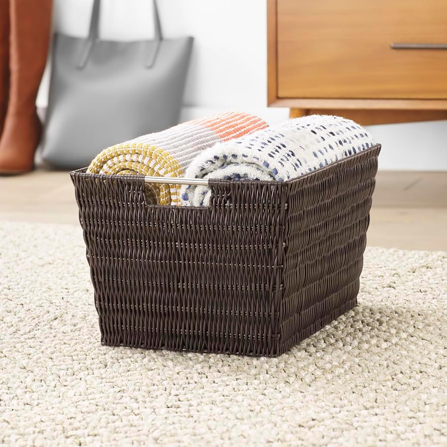 Whitmor Rattique Storage Tote Basket - Espresso
