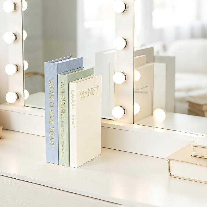 Set of 3 Decorative Books for Home Decor, Linen Faux Books for Coffee Table, Bookshelf or Mantel, Aesthetic Fake Book Storage Boxes with Magnetic Snap for Photo Organization & Keepsakes Box