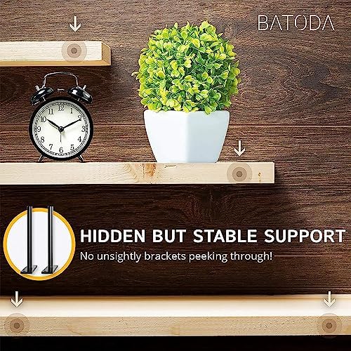 BATODA - 8" Floating Shelf Bracket Heavy Duty (16 pcs)–Solid Steel Blind Shelf Supports - Hidden Brackets for Floating W