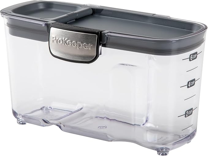 Progressive International ProKeeper+ Clear Plastic Airtight Food Baker's Kitchen Storage Organization Container Canister Set with Magnetic Accessories, 2- Piece Set (Cereal 1.5-Quart)