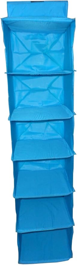 Sweater Rack w/ 6 Shelves Hold 12 Sweaters, Hats or Bags - Made in USA of Industrial Nylon (Aqua)
