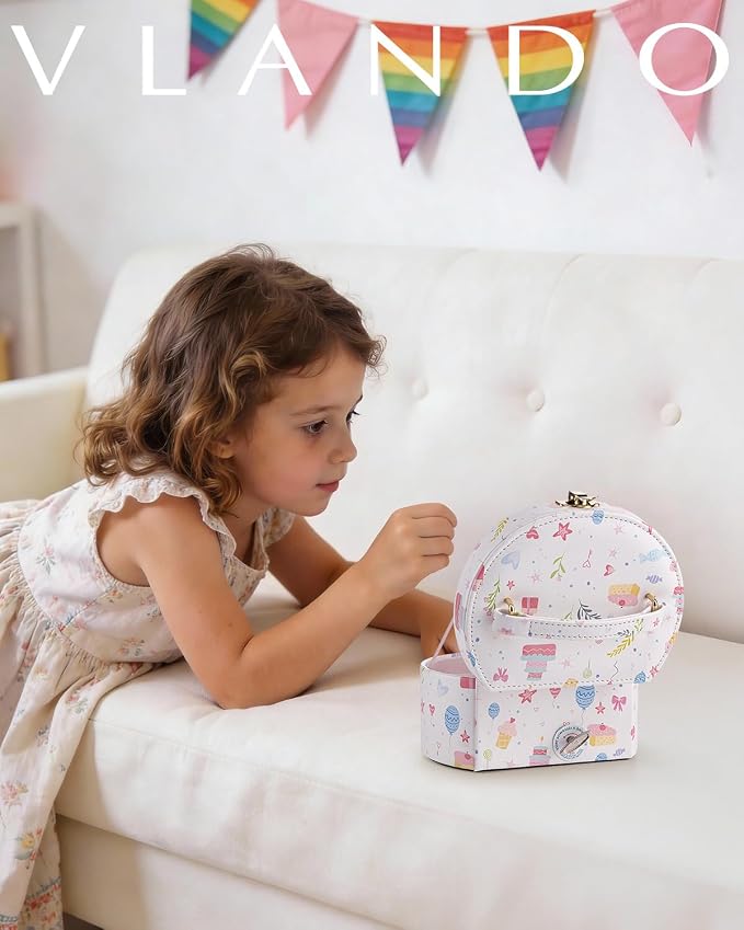 VLANDO Bithday Gift for Girl - Musical Jewelry Box for Girls, Small Kid Music Box with Ballerina for Party Bedroom Decor, Gifts for Girls Kids - Fantasy