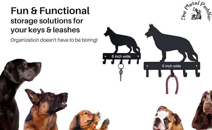 Boxer (Natural Ears) Key Holder & Leash Hanger 9 inch | 5 Hooks, Made in USA