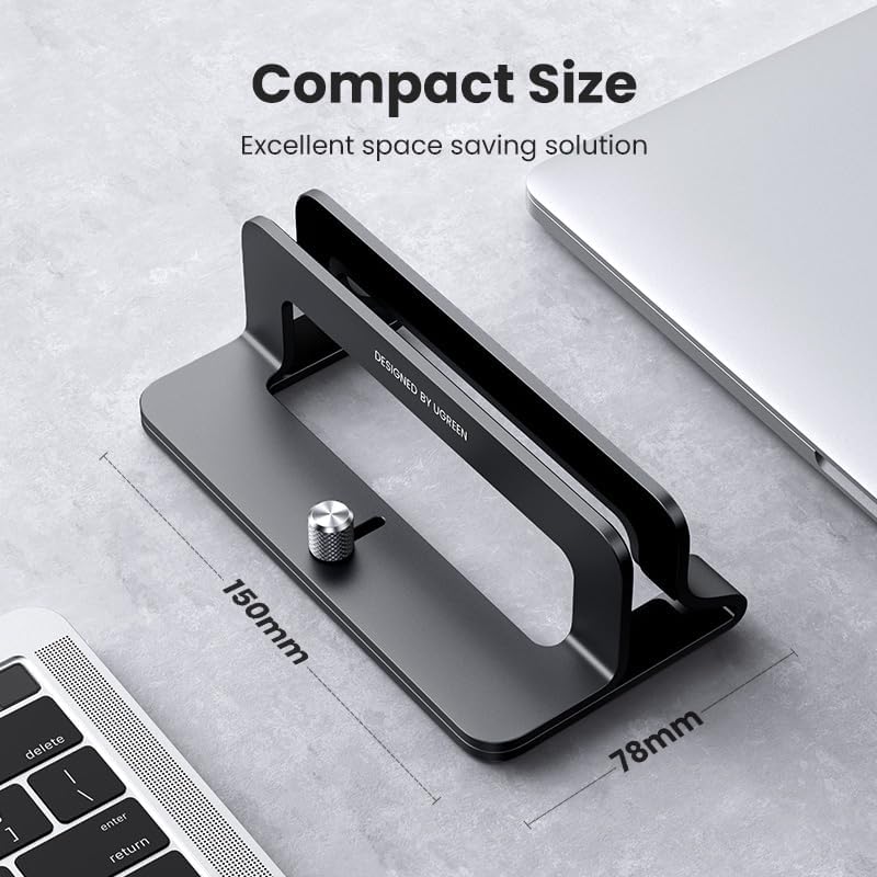 UGREEN Vertical Laptop Stand Holder for Desk Compatible with MacBook Pro, MacBook Air Stand Vertical Aluminum Adjustable