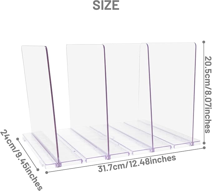 Gift Bag Storage Organizer, Acrylic Clear Shopping Bag Organizer, Adjustable Shelf Divider Bag Organizer for Small Closet, 1 Pack