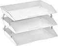 Acrimet Facility 3 Tier Letter Tray, Side Load, Letter Size/A4, Desktop File Organizer, Plastic (White Color)