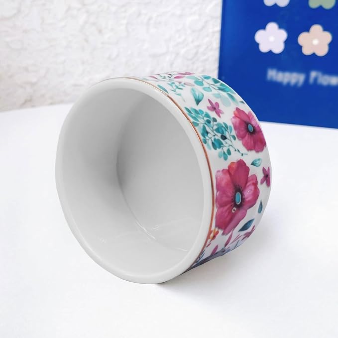 Ceramic Paper Clip Holders Paperclips Holder Dispenser Cute Clips Organizer for Desk Binder Clip Bowl Bobby Pin Hair Clip Holder Gift for Office (Purple Red)