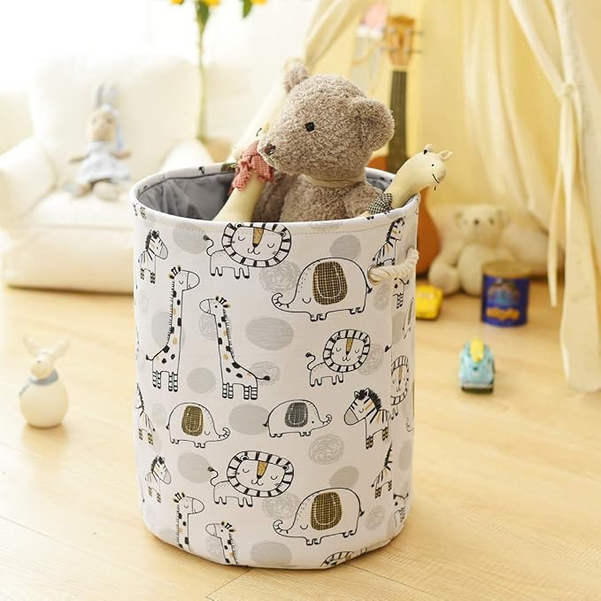 Baby Hamper Kids Laundry Basket Nursery Hamper Stuff animal Organizer,Toy Baskets Corner Stuffed Animal Storage Basket Kids Storage Basket Safari Nursery Decor Clothes Hamper for Boys, Giraffe